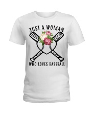 just a woman who loves baseball Ladies T-Shirt thumbnail