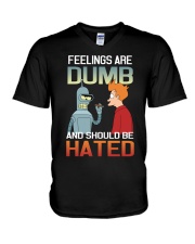 FEELINGS ARE DUMBED V-Neck T-Shirt thumbnail