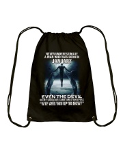 NEVER UNDERESTIMATE A MAN WHO WAS BORN IN JANUARY Drawstring Bag thumbnail
