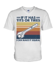 Mechanic If It Has Tits Or Tires V-Neck T-Shirt tile