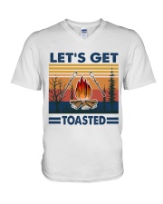 Camping Lets Get Toasted V-Neck T-Shirt tile