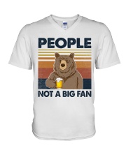 Bear Beer People Not A Big Fan V-Neck T-Shirt tile