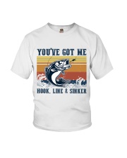 Fishing You've Got Me Hook Line And Sinker Youth T-Shirt tile