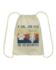Dog Motorcycle A Girl Her Dog Drawstring Bag tile