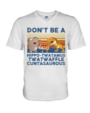 Funny Don't Be A Hippo V-Neck T-Shirt tile