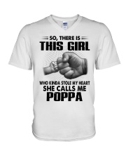 Poppa This Girl Stole My Heart V-Neck T-Shirt tile