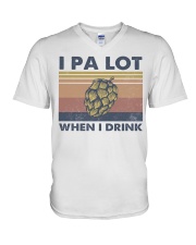 Beer IPA Lot When I Drink V-Neck T-Shirt tile