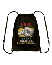 Popo The Man The Myth The Bad Influence Drawstring Bag tile