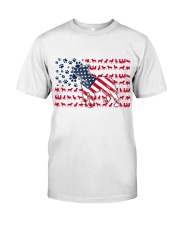 Pitbull Dog Flag Us Classic T-Shirt front