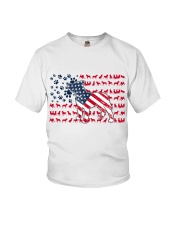 Pitbull Dog Flag Us Youth T-Shirt tile