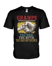 Gramps The Man The Myth The Bad Influence V-Neck T-Shirt tile