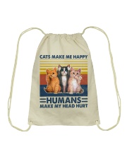 Cats Make Me Happy Drawstring Bag tile