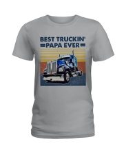 Trucking Best Truckin Papa Ever Ladies T-Shirt tile