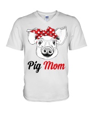 Pig Mom V-Neck T-Shirt tile