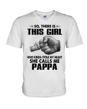 Pappa This Girl Stole My Heart V-Neck T-Shirt tile
