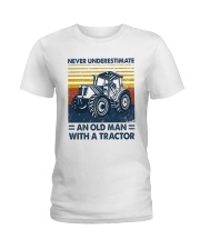Tractor Never Underestimate Tractor Ladies T-Shirt tile