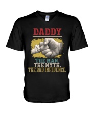 Daddy The Man The Myth The Bad Influence V-Neck T-Shirt tile