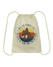 Mushroom Into The Forest I Go Drawstring Bag tile