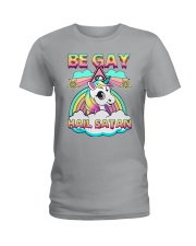 LGBT Be Gay Hail Satan Ladies T-Shirt tile