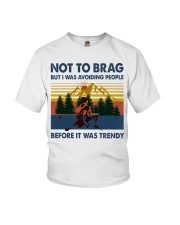 Hiking Not To Brag Youth T-Shirt tile