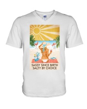 Ocean Sassy Since Birth Salty By Choice V-Neck T-Shirt tile