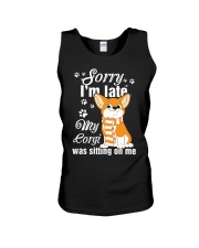 Corgi Sorry I'm late Unisex Tank thumbnail