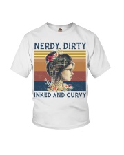 Tattoo Nerdy Dirty Inked And Curvy Youth T-Shirt tile