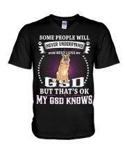 My GSD knows V-Neck T-Shirt thumbnail