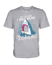 I was being sharkastic V-Neck T-Shirt thumbnail