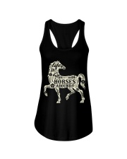 Life is better with horses around Ladies Flowy Tank front