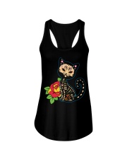 Cat Day of the Dead Ladies Flowy Tank front