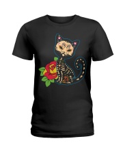 Cat Day of the Dead Ladies T-Shirt thumbnail