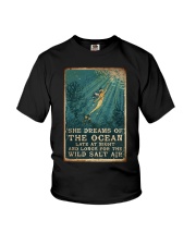 Mermaid She Dreams Of The Ocean Youth T-Shirt tile