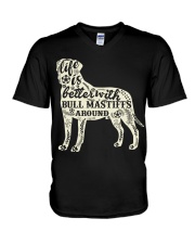 Life is better with bull mastiffs around V-Neck T-Shirt thumbnail