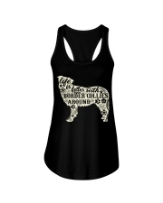 Life is better with boder collies around Ladies Flowy Tank front