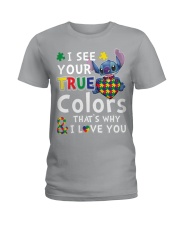 Autism I See Your True Colors Ladies T-Shirt thumbnail