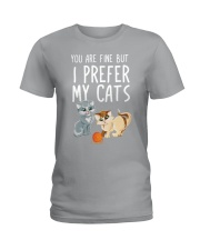 prefers my cats Ladies T-Shirt thumbnail