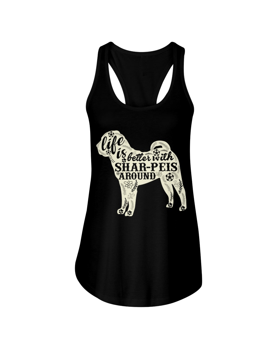 Life is better with shar-peis around Ladies Flowy Tank