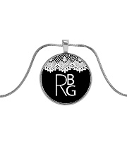Feminist RBG Metallic Circle Necklace tile