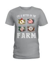 Life is better on the farm Ladies T-Shirt thumbnail