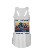 Cycling I Do Stupid Things Ladies Flowy Tank tile