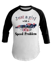 Racing Just A Girl With A Speed Problem Baseball Tee tile