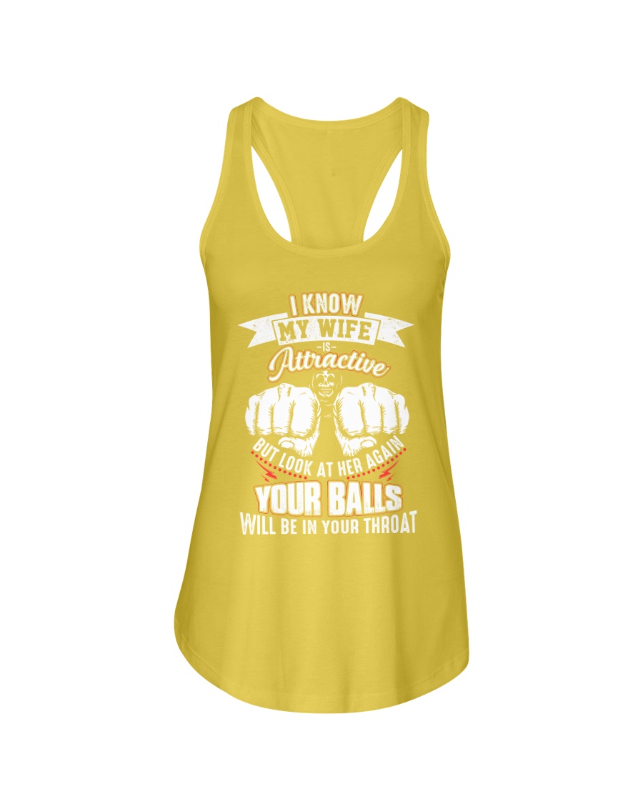I know my wife Ladies Flowy Tank