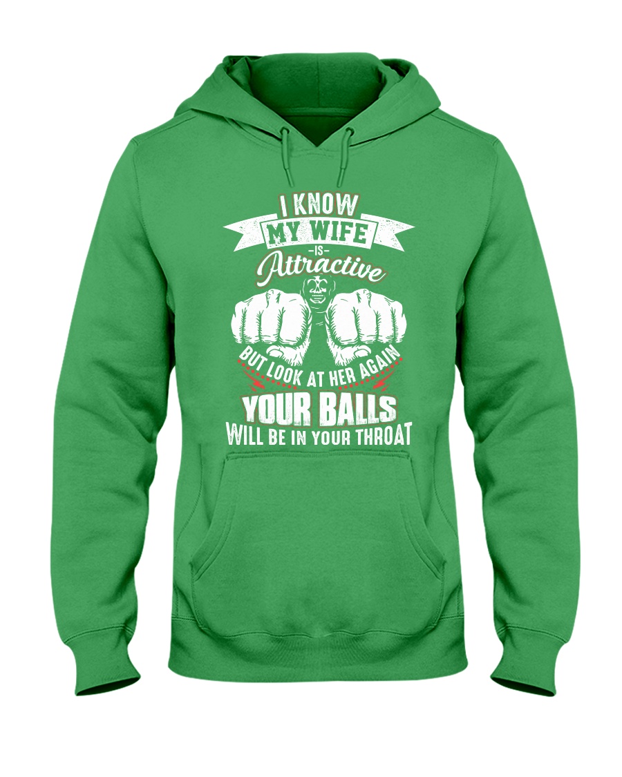 I know my wife Hooded Sweatshirt