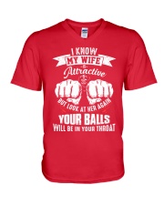 I know my wife V-Neck T-Shirt front