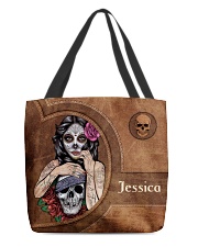 Skull Girl Leather Pattern Print All-over Tote front