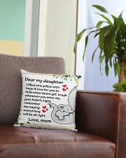 Family Dear My Daughter Square Pillowcase aos-pillow-square-front-lifestyle-03