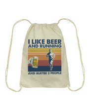 Running I Like Beer And Running Drawstring Bag tile