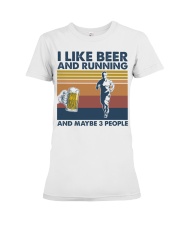 Running I Like Beer And Running Premium Fit Ladies Tee tile