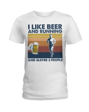 Running I Like Beer And Running Ladies T-Shirt tile